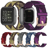 23mm Stripe Weave Nylon Wrist Strap Watch Band for Fitbit Versa 2, Fitbit Versa, Fitbit Versa Lite, Fitbit Blaze